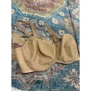 Soma Enticing Lift Balconette Bra 34DD Tan Nude Floral Jacquard Lace Underwire